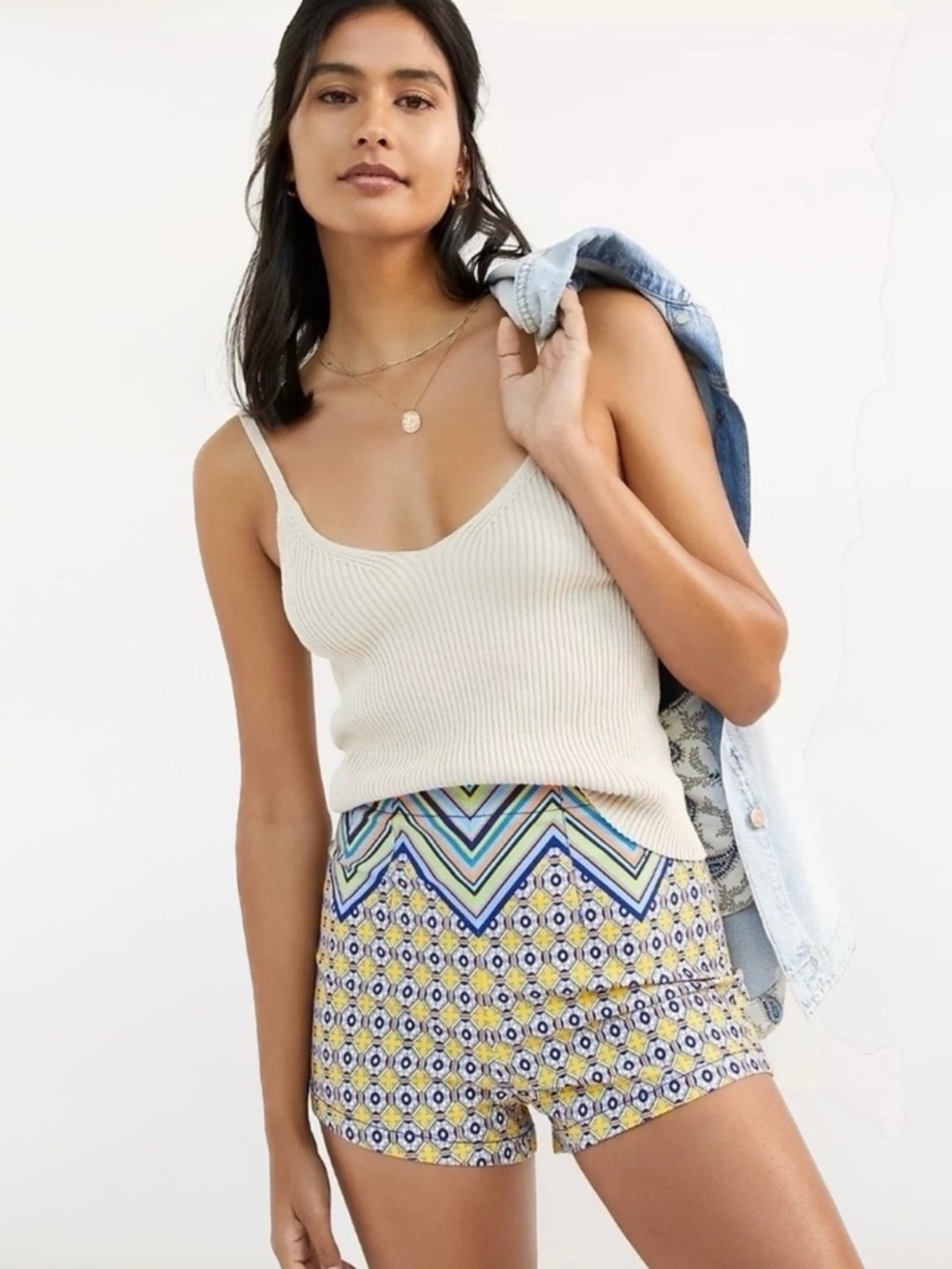 Anthropologie Maeve High Rise Multicolored Shorts Size 2